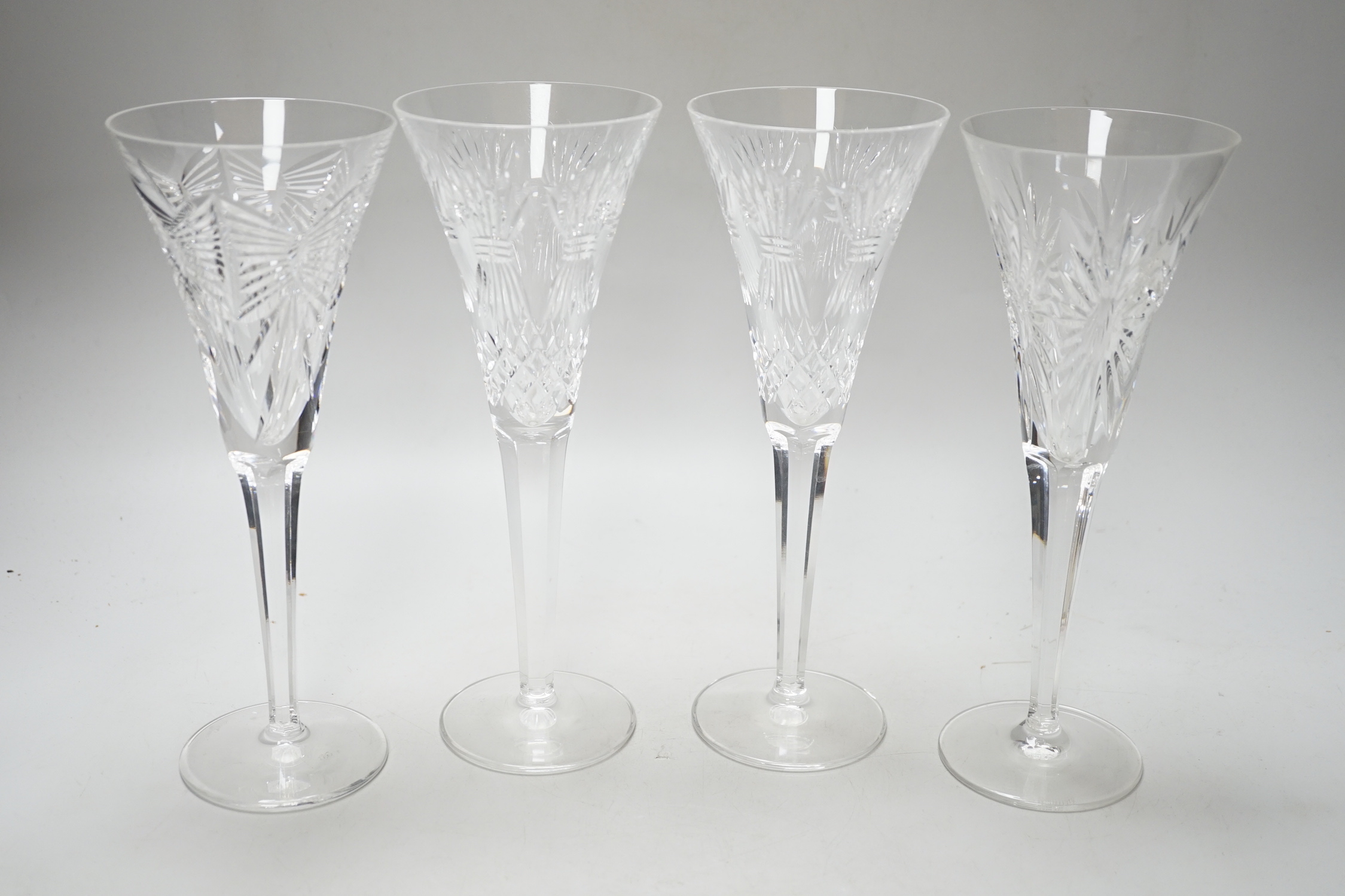 Three boxed pairs of Waterford Millenium Collection wine flutes, 23.5cm high